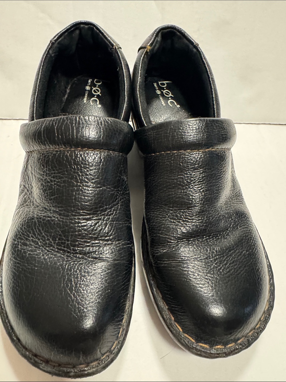 b.o.c. Black Leather Slip-On Loafers for Men